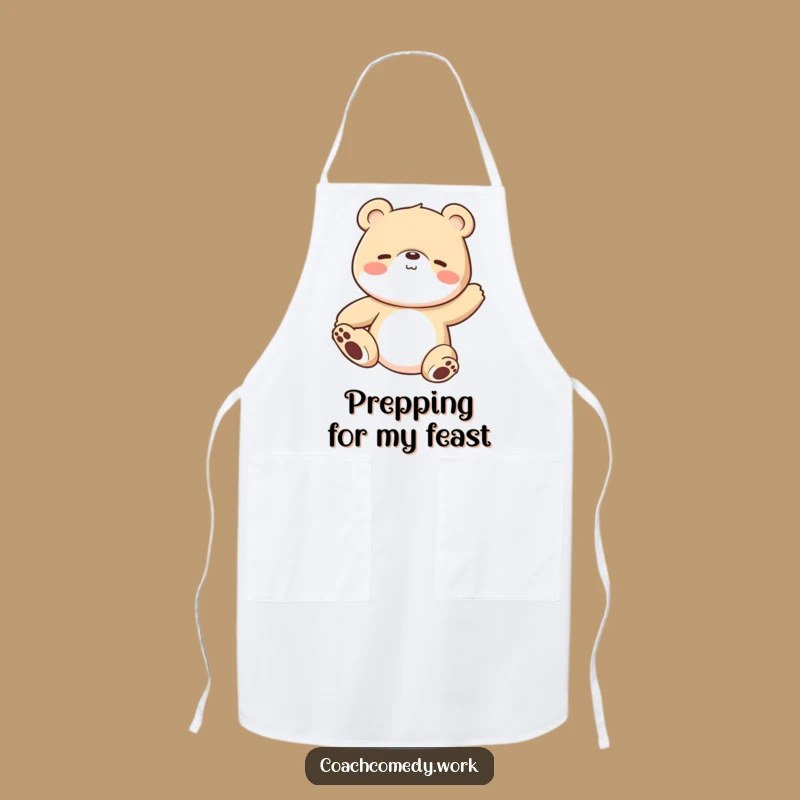 Funny Kawaii Bear Apron: Kitchen Zen Master, A Practical Funny Gift for Relaxed Cooks!
