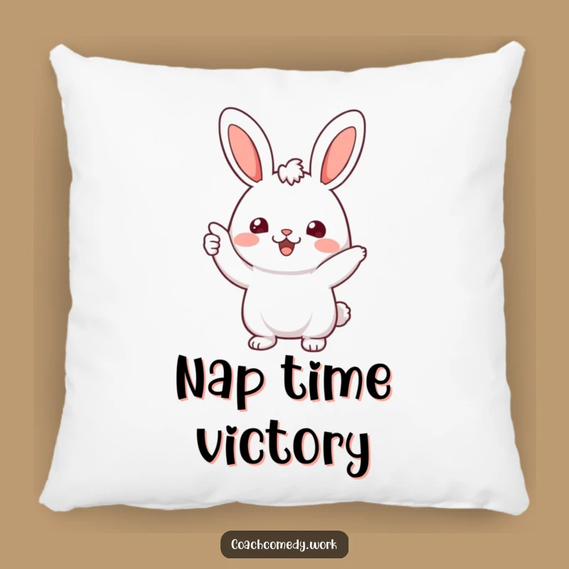 Funny Kawaii Rabbit Pillow: Cozy Cheerful Comfort, Adorable Encouragement Gift!