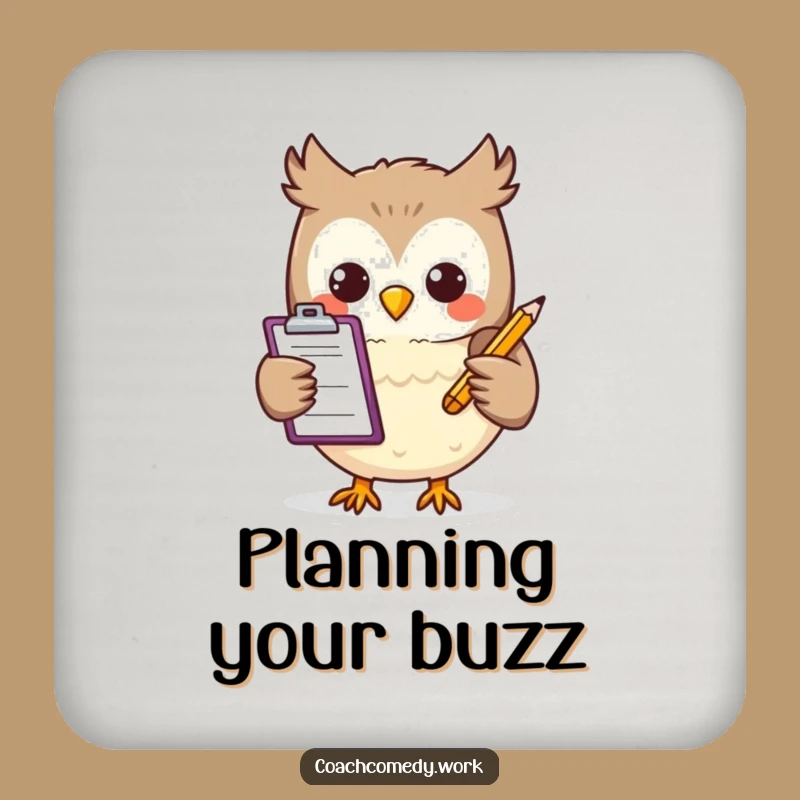 Funny Kawaii Owl Coaster: Protect Your Surfaces, A Cute Funny Gift for Any Table!