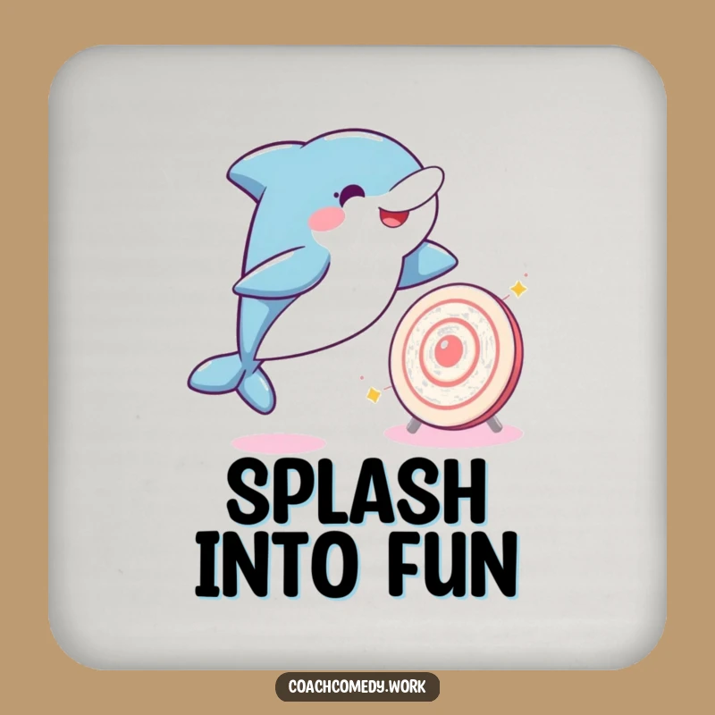 Funny Kawaii Dolphin Coaster: Protect Your Drinks, A Cute Funny Gift for Any Table!