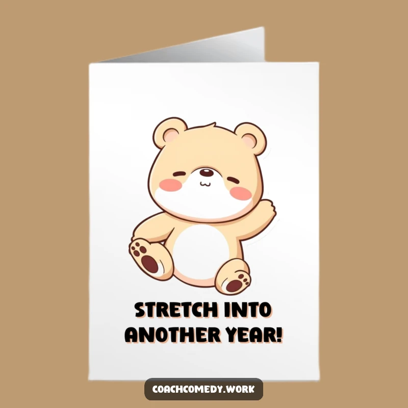 Free Printable Kawaii Bear Birthday Card - Relaxing Funny Downloadable Gift