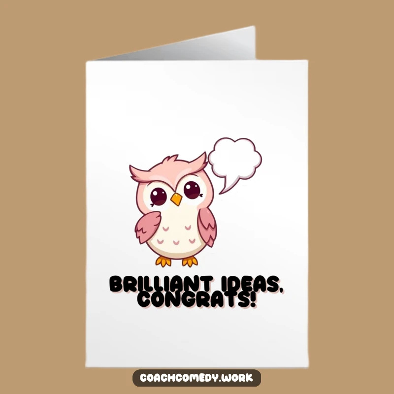 Free Printable Kawaii Owl Congratulations Card: Funny Thoughtful Owl Downloadable for Profound Achievements