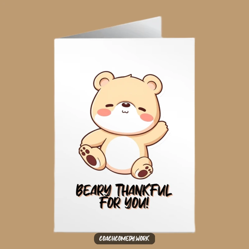 Free Printable Kawaii Bear Thank You Card - Gentle Funny Downloadable Gift