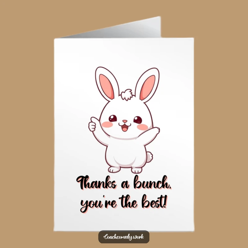 Free Printable Kawaii Rabbit Thank You Card: A Funny Downloadable for Gratitude