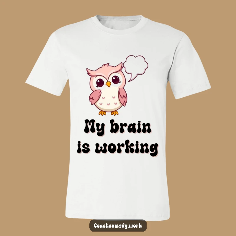 Funny Kawaii Owl T-Shirt - Thoughtful Thinker Design, Humorous Gift for Intellectuals