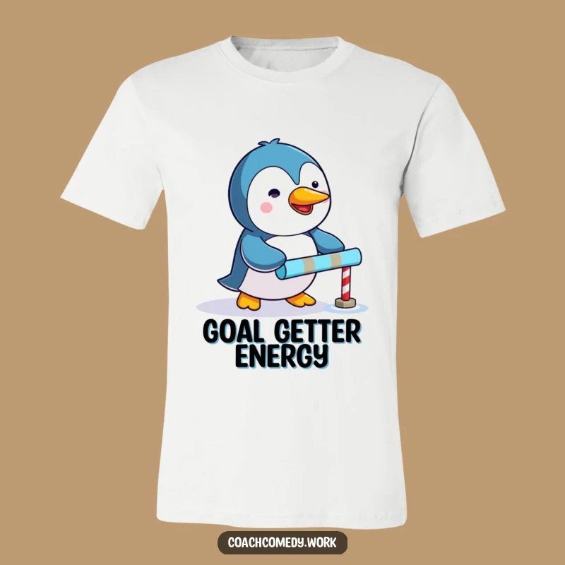 Funny Kawaii Penguin T-Shirt: Show Your Drive with This Determined Design